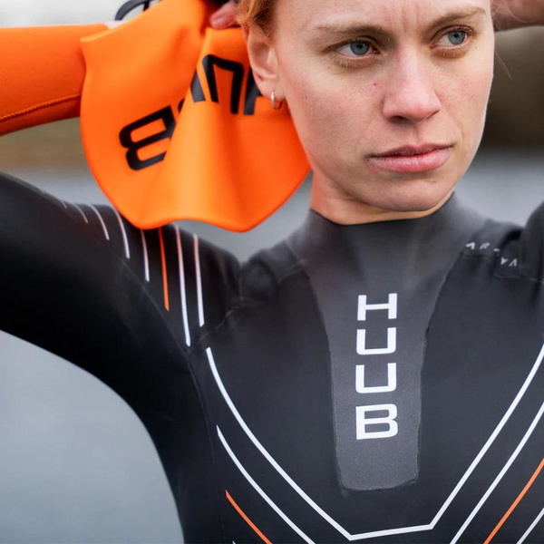 2026 Huub Womens Araya Swim Wetsuit ARAYAW - Black / Orange